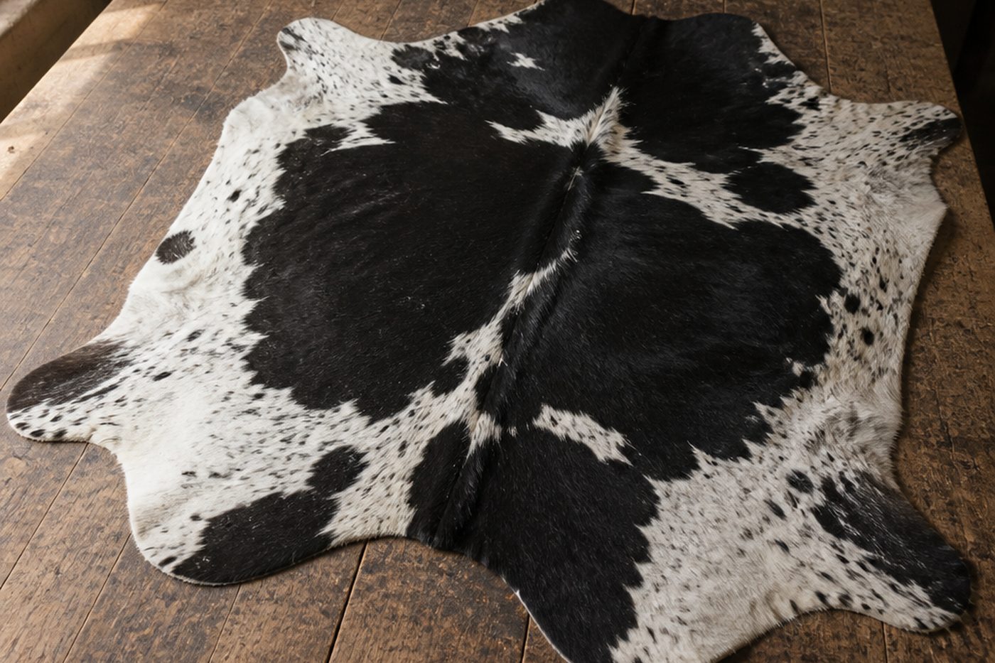 Hair-on Nguni hide with natural black and white markings